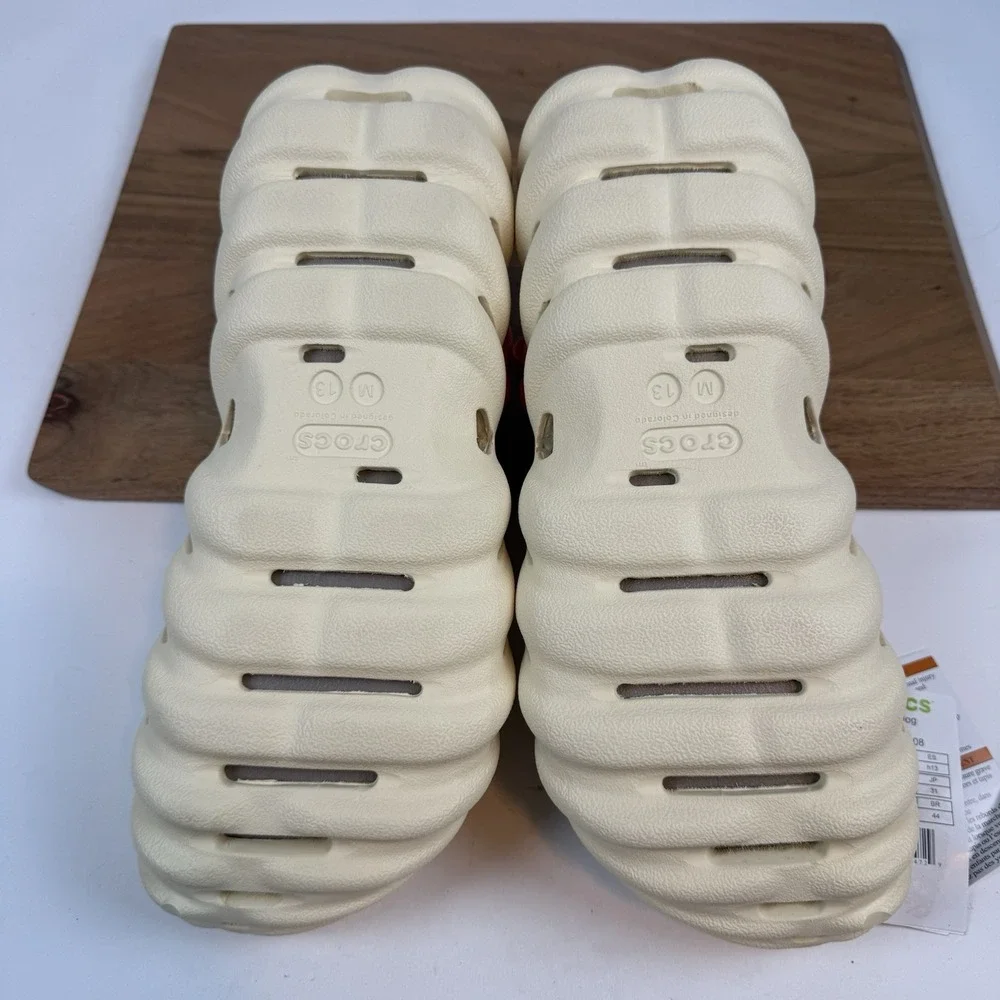 New NWT Mens Crocs‎ Echo Ivory Comfort Clogs Sandals Shoes Size 13 M